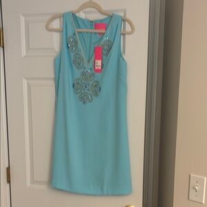 Lilly Pulitzer Aqua Embellished Dress
